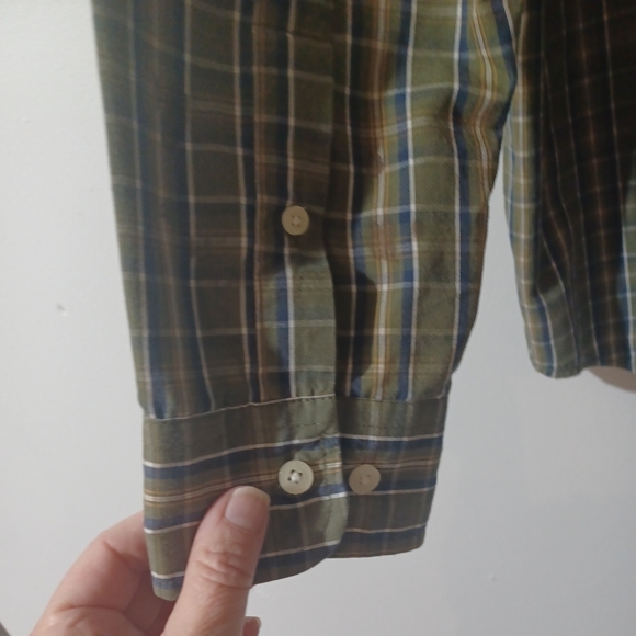 Ivy Crew Mens Large Button Down Olive Green And Navy Shirt Pre Owned - Picture 6 of 7